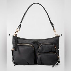 MZ Wallace Chelsea Petite Shoulder Bag with Crossbody Strap NWT Black